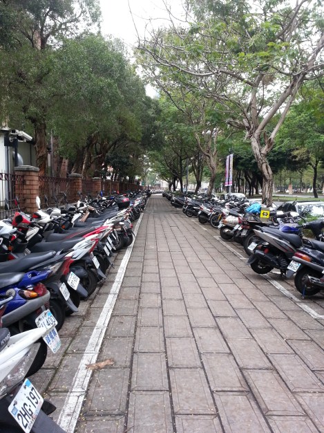 motorcycles as far as the eye can see/taida walls, taipei/dec 12, 2012