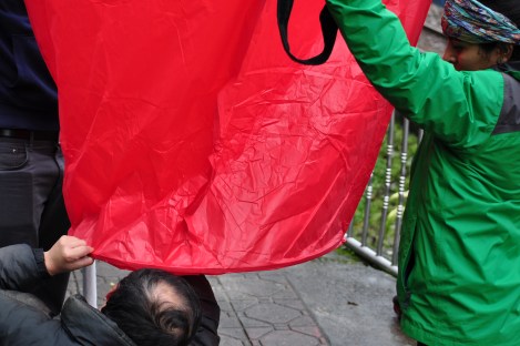 lighting of the spirit money/pingxi, taiwan/jan 2013