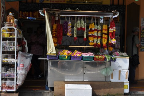 fresh flower garlands/little india, singapore/march 2013