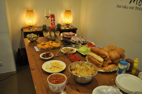 the spread as the burgers were cookin/graci's/july 4