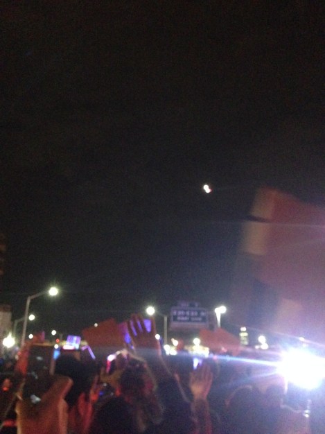 helicopters over protesters